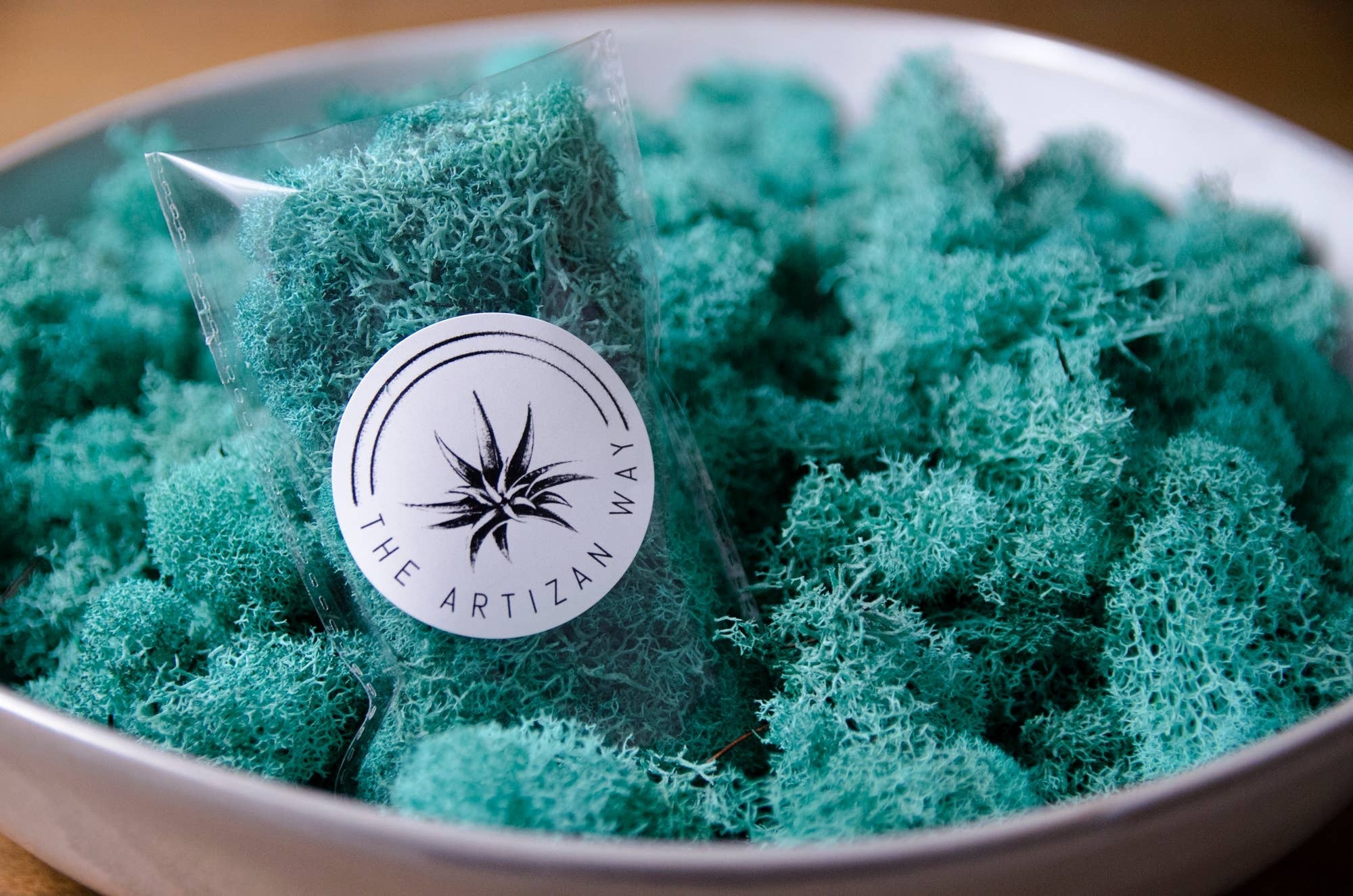 Ocean Blue Preserved Reindeer Moss Thimble Gardens